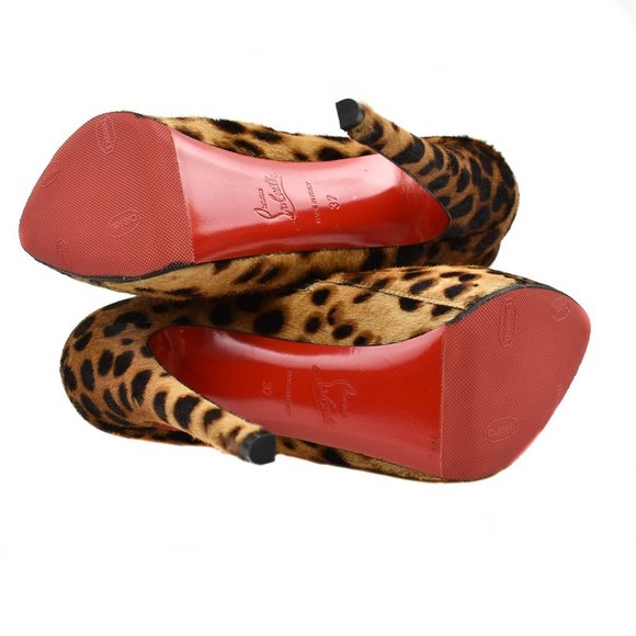 CHRISTIAN LOUBOUTIN: Booties Leopard Pony "FiFi" Platform Ankle Boots - Picture 6 of 9